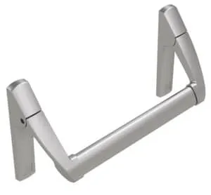 Barra antipánico empotrada OMN-600-AL para puertas de seguridad y emergencia.